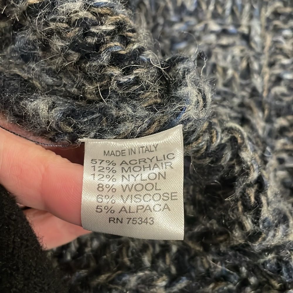 Anthropologie Elsamanda Wool Blend Shawls Collar Open Waterfall Cardigan - M - Picture 9 of 13